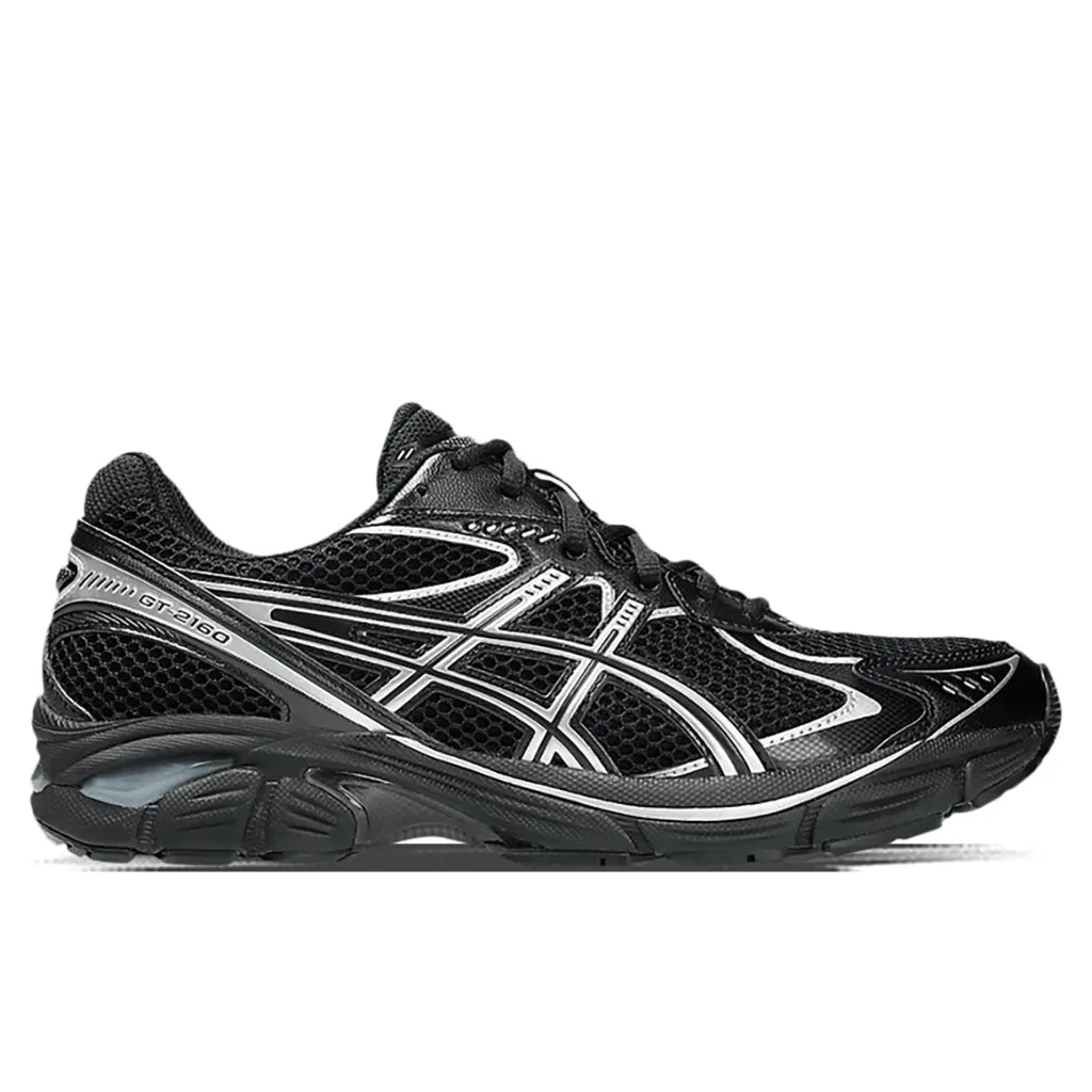 GT-2160 - Black/Pure Silver Asics running shoes with gel cushioning
