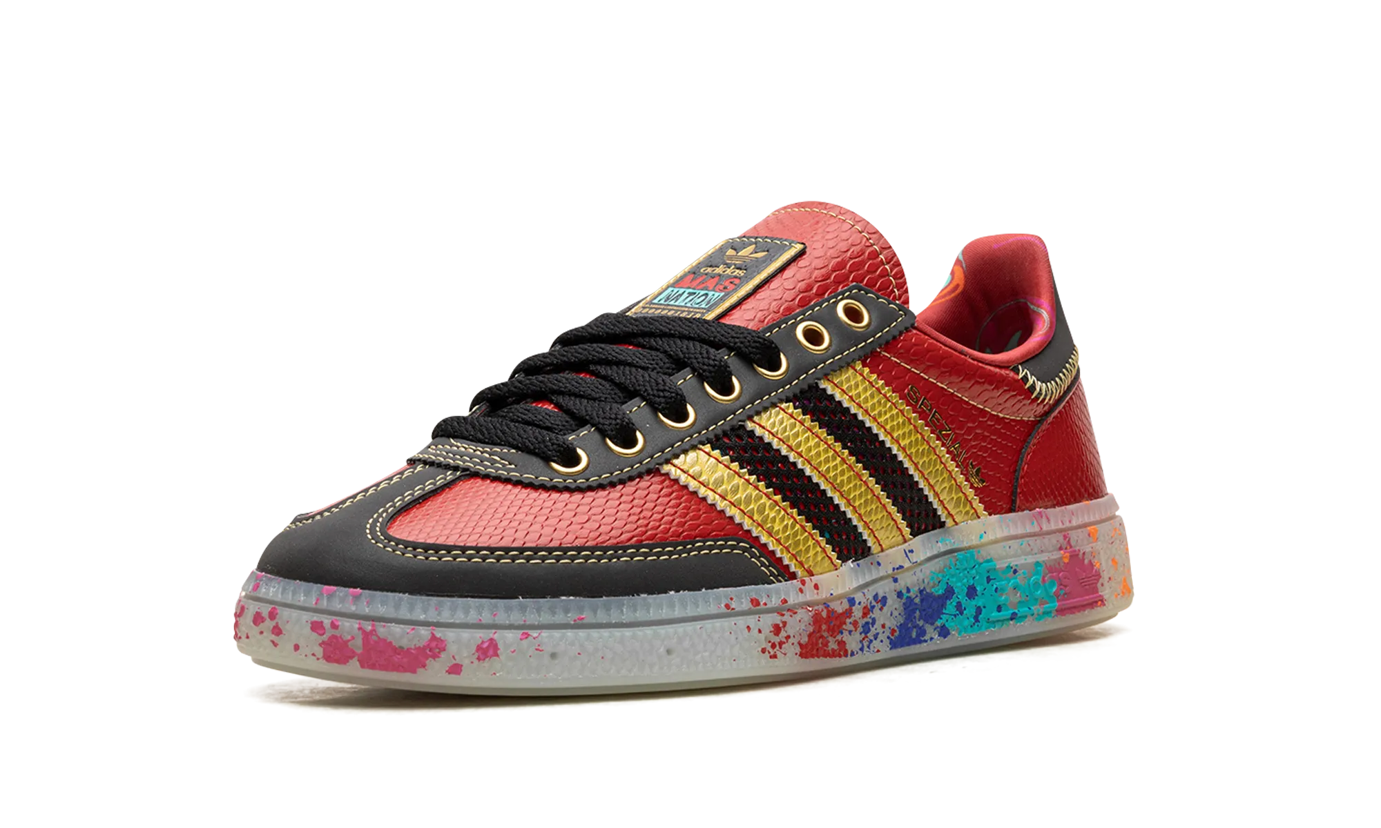 Handball Spezial "S.E.E.D. - Scarlet Gold Paint Splatter" adidas mens active shoes