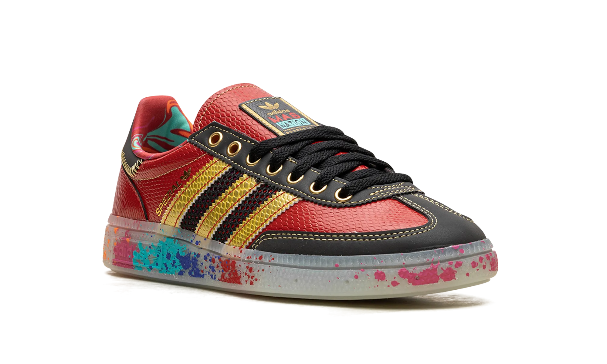 Handball Spezial "S.E.E.D. - Scarlet Gold Paint Splatter" adidas mens active shoes