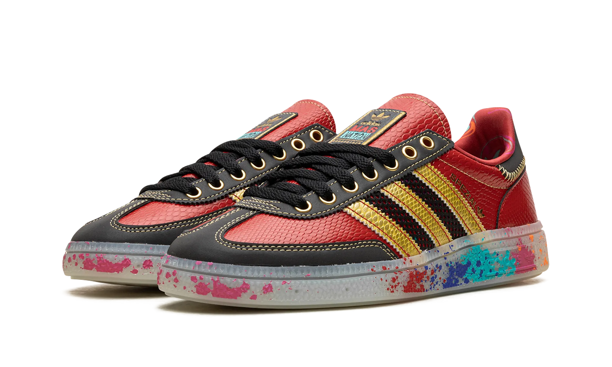 Handball Spezial "S.E.E.D. - Scarlet Gold Paint Splatter" adidas mens active shoes