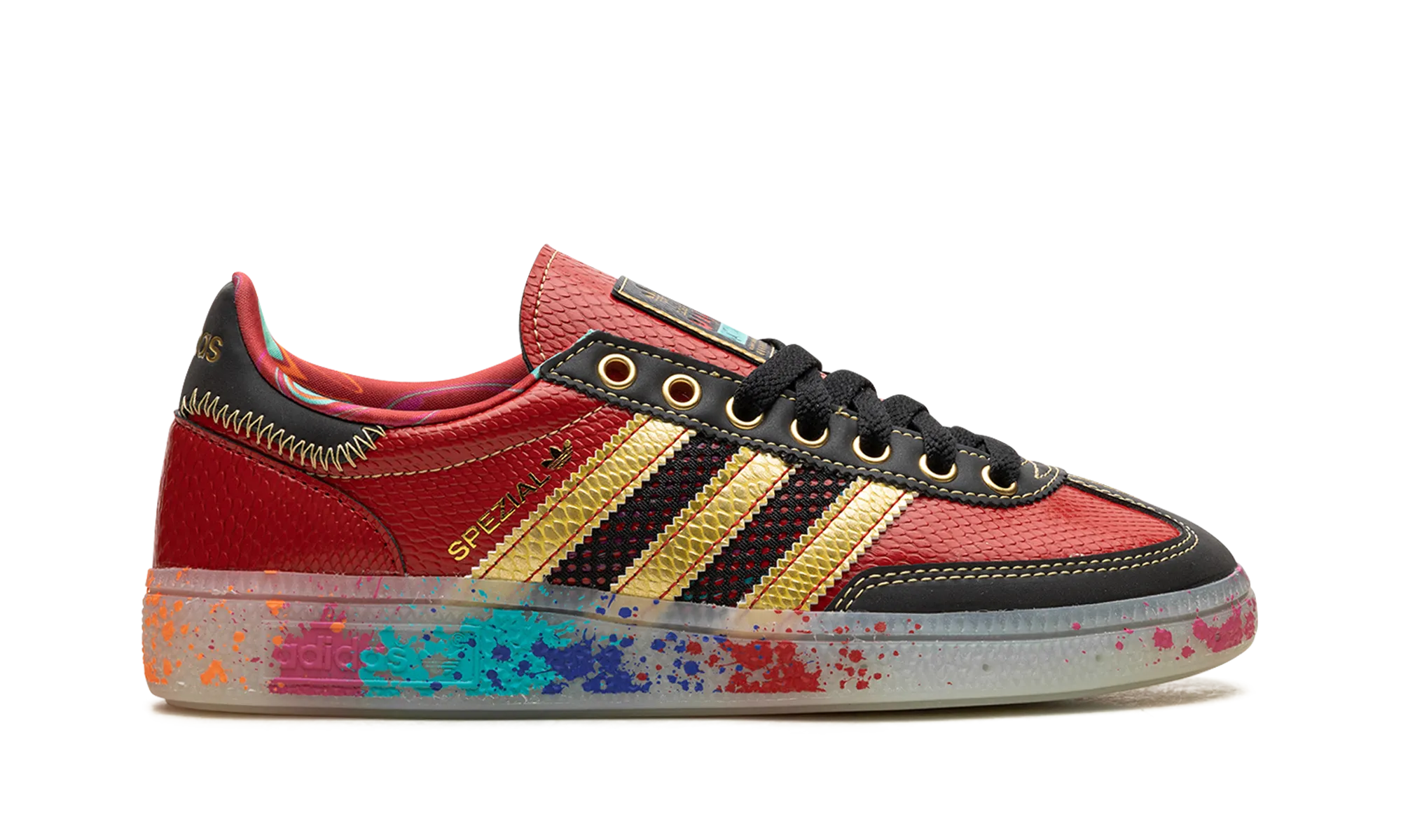Handball Spezial "S.E.E.D. - Scarlet Gold Paint Splatter" adidas mens active shoes