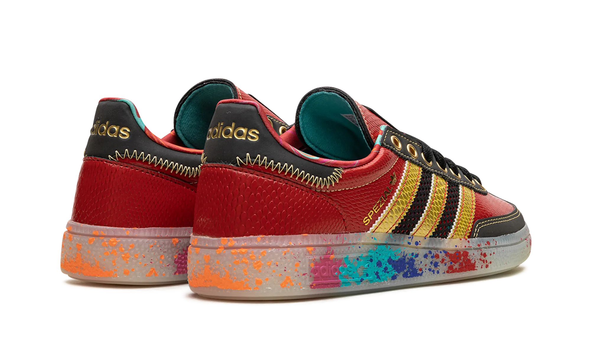 Handball Spezial "S.E.E.D. - Scarlet Gold Paint Splatter" adidas mens active shoes