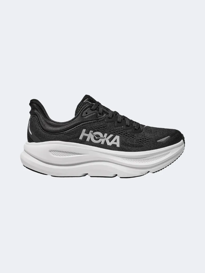 Hoka Bondi 9 Men Running Shoes Black/White Essential mens casual shoes for comfort