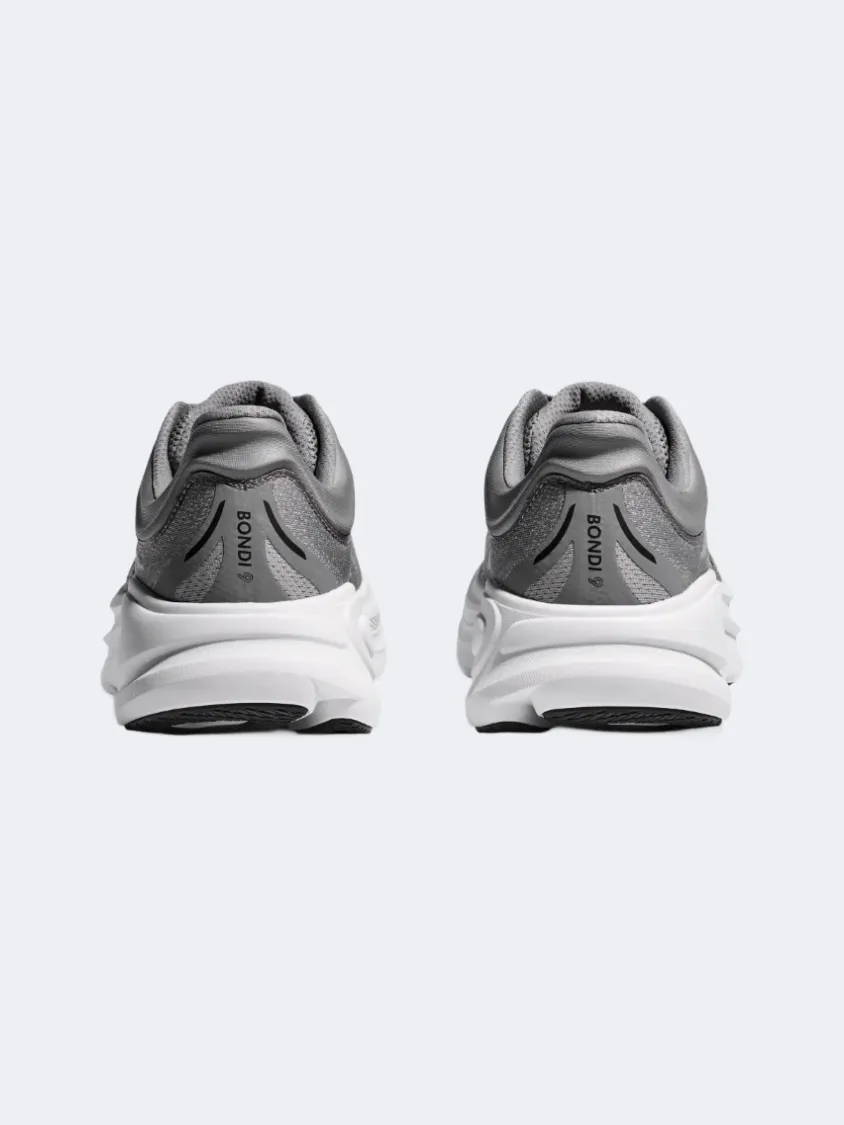 Hoka Bondi 9 Men Running Shoes Galactic Grey/Stellar Mens Urban Style Comfort Shoes