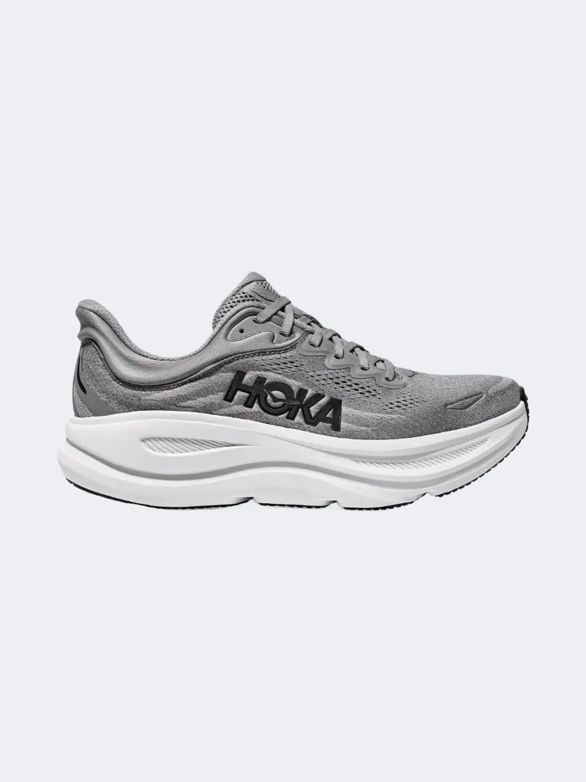 Hoka Bondi 9 Men Running Shoes Galactic Grey/Stellar Essential mens casual shoes for comfort