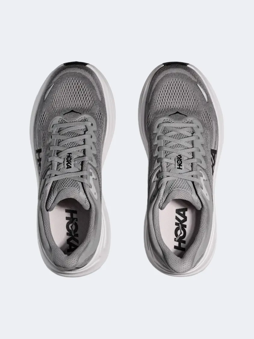 Hoka Bondi 9 Men Running Shoes Galactic Grey/Stellar Mens Urban Style Comfort Shoes