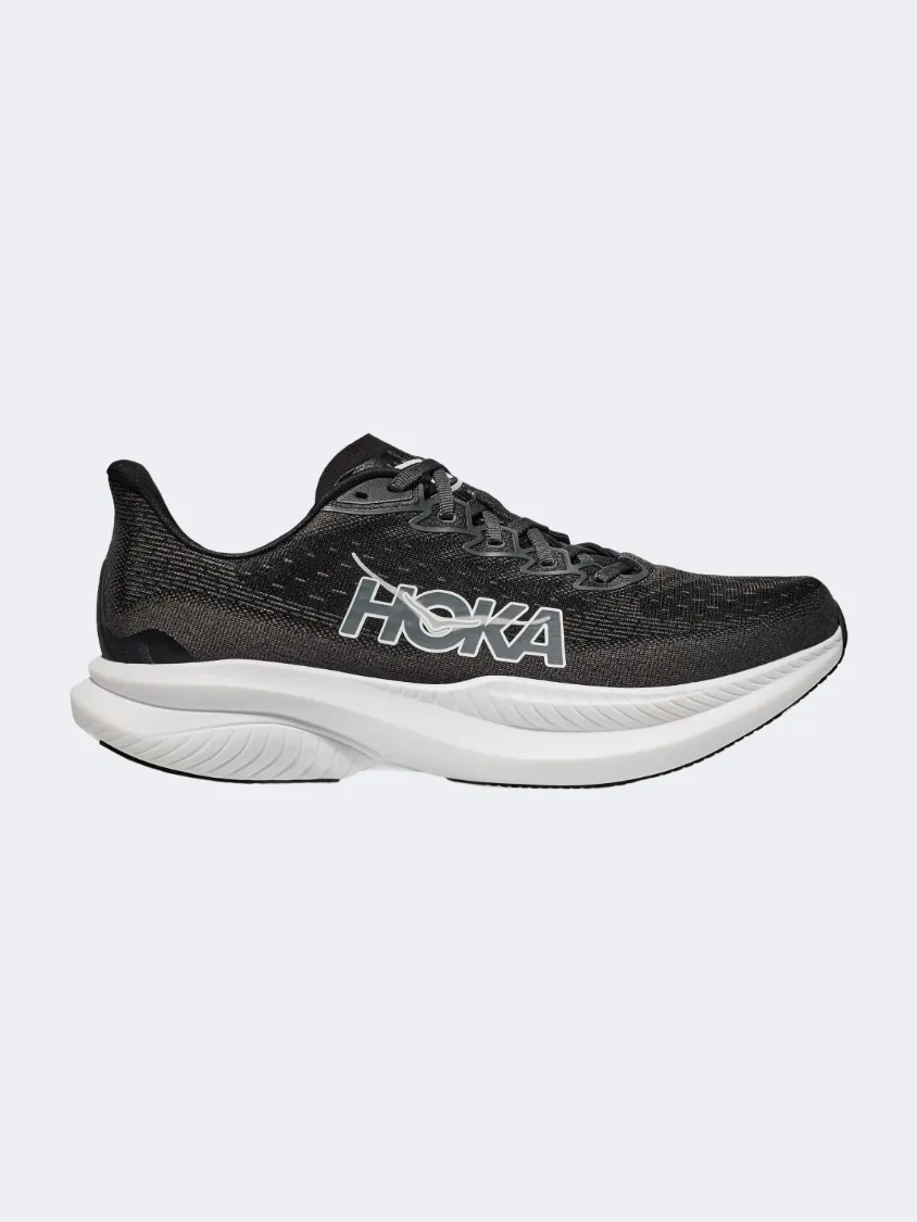 Hoka Mach 6 Men Running Sneakers Black/White Essential mens casual shoes for comfort