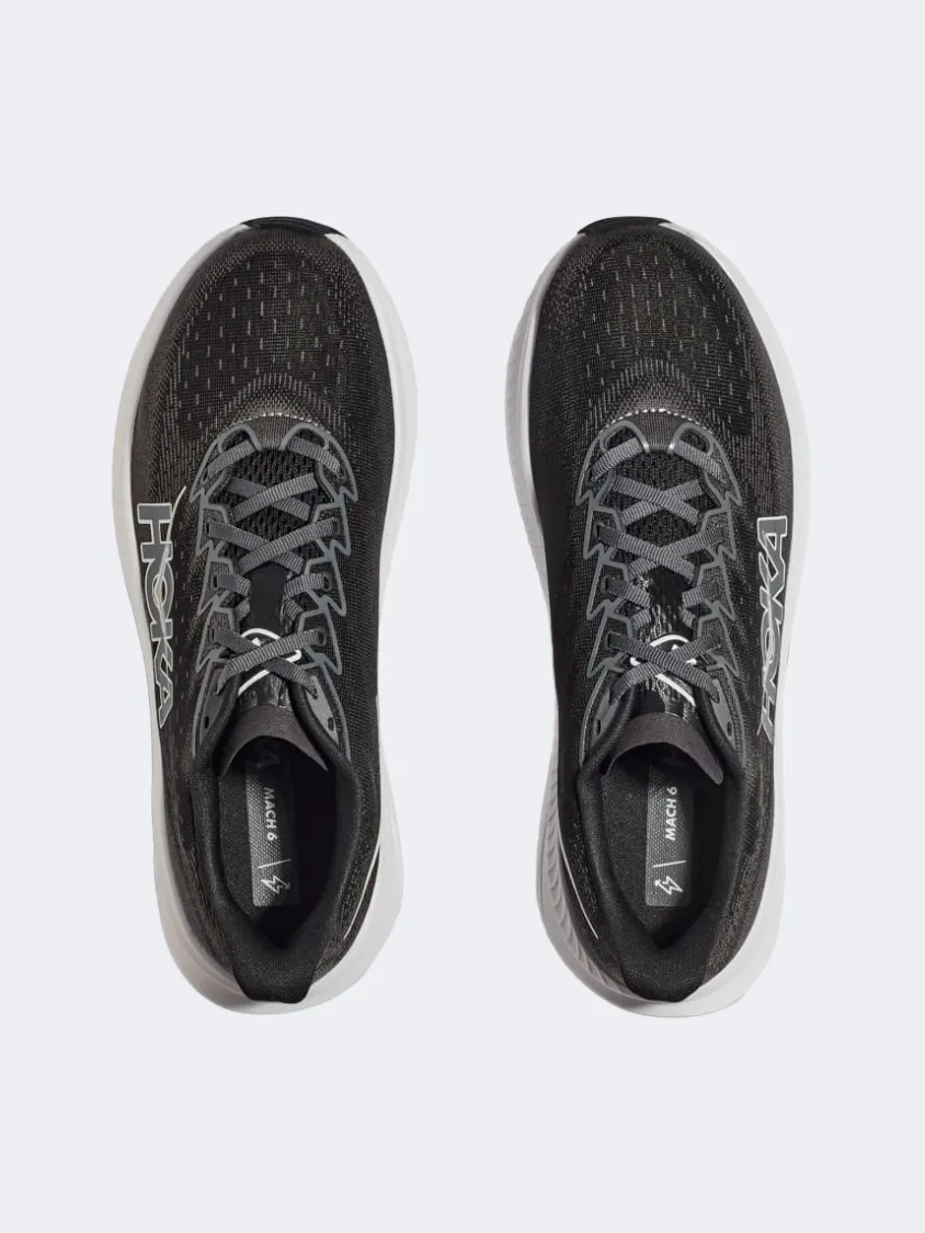 Hoka Mach 6 Men Running Sneakers Black/White Mens Urban Style Comfort Shoes