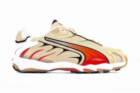Inhale - Summer Melon/High Risk Red/White Puma trainers with bold stripe logo