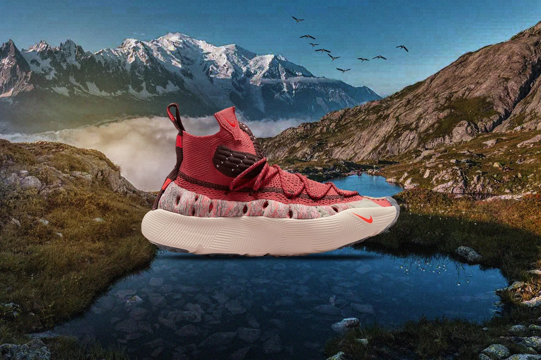 ISPA Sense Flyknit - Adobe/Bright Crimson/Guava Ice Nike Retro Lifestyle Shoes