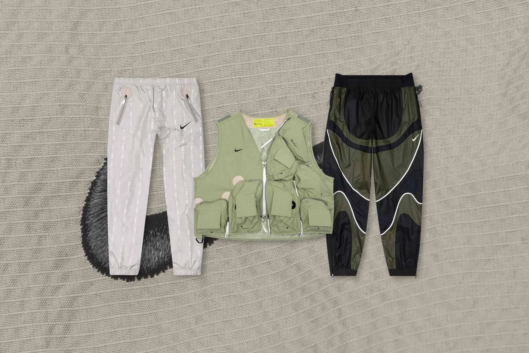 iSPA Vest - Medium Khaki Nike Cushioned Mesh Sneakers