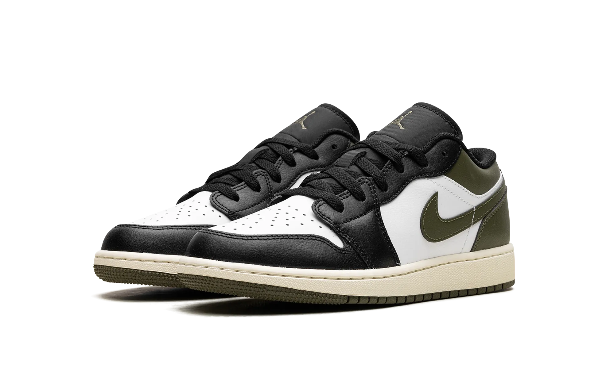 Jordan 1 Low GS "Black Toe Medium Olive" jordan school kids shoes