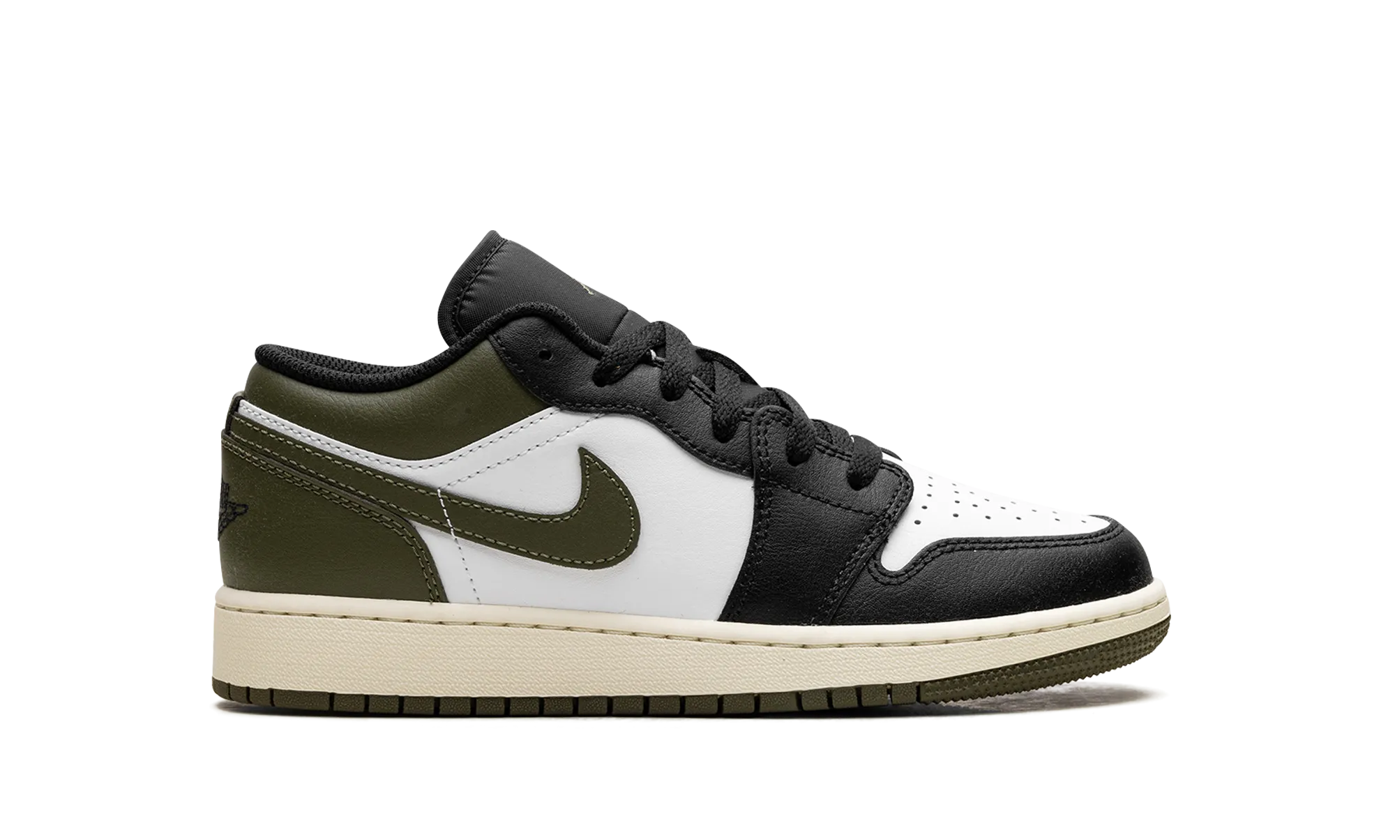 Jordan 1 Low GS "Black Toe Medium Olive" jordan school kids shoes