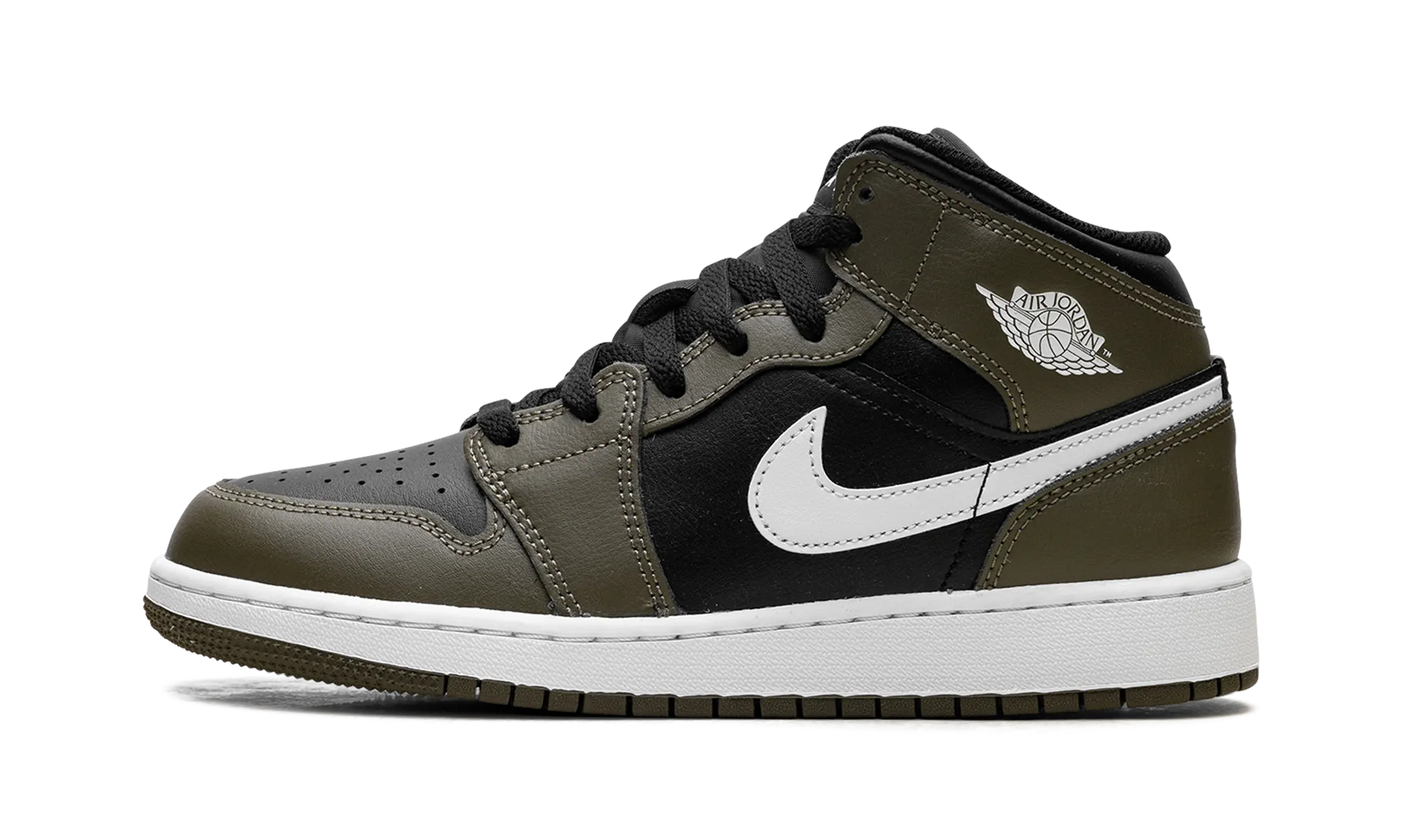 Jordan 1 Mid GS "Black White Olive" Jordan Grade School styles