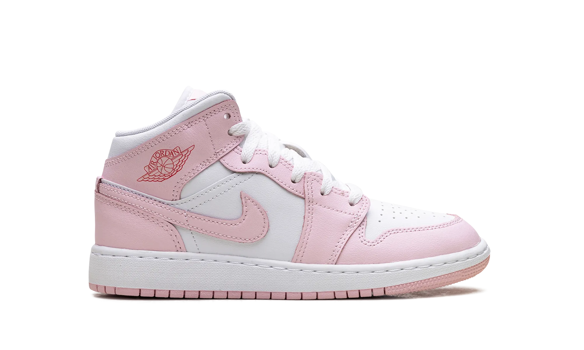 Jordan 1 Mid GS "Pink Foam Fire Red" jordan school kids shoes