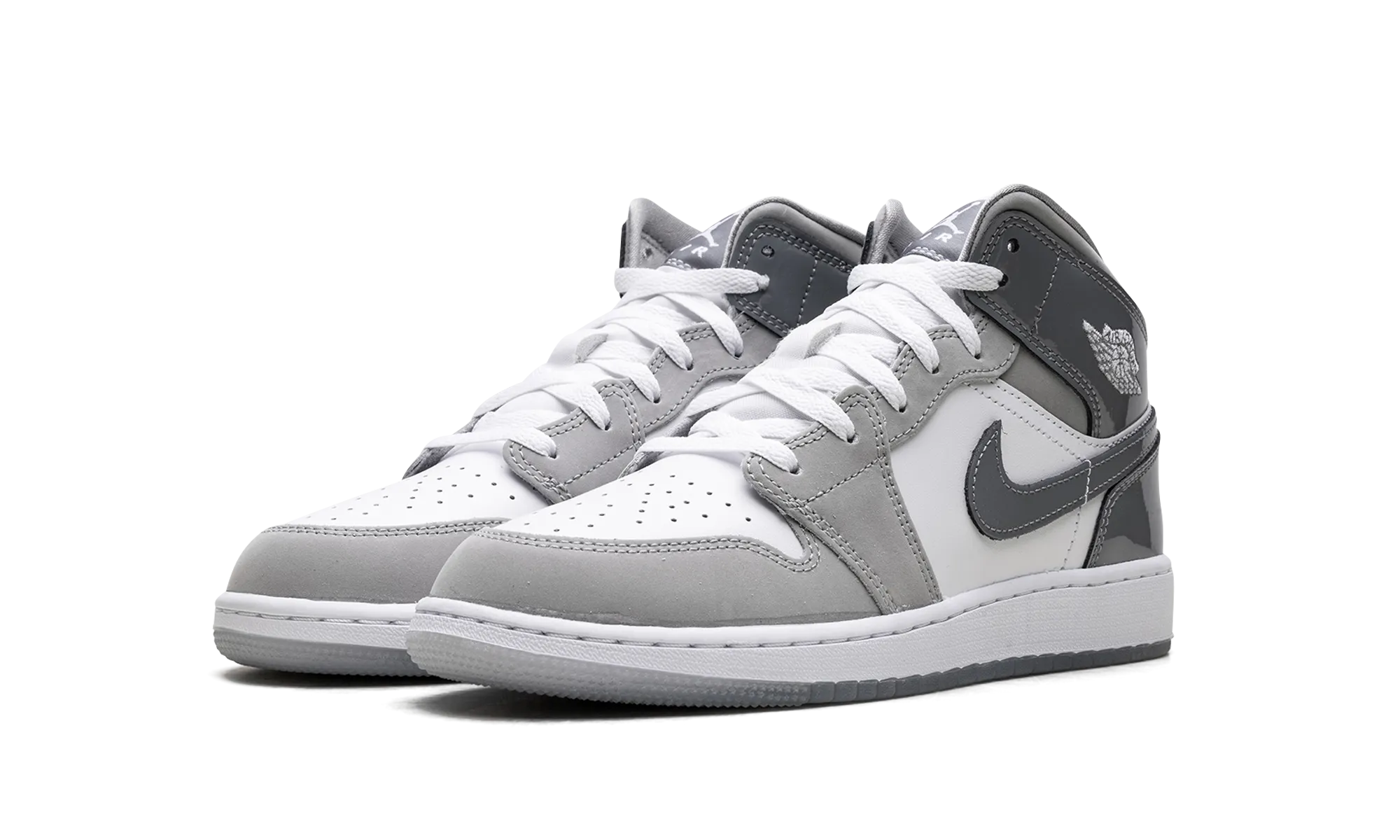 Jordan 1 Mid GS "White Medium Cool Grey" jordan school kids shoes