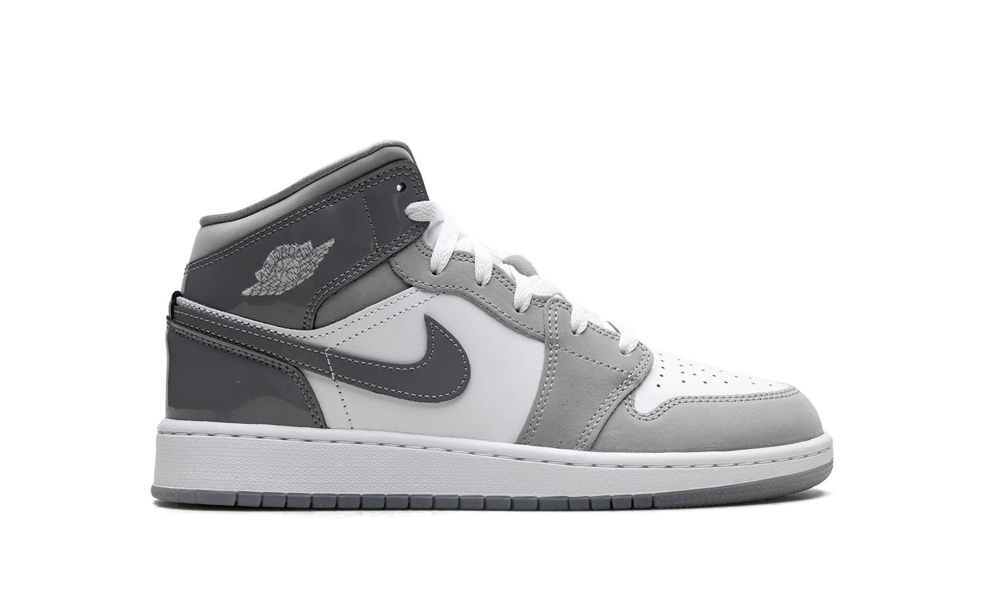 Jordan 1 Mid GS "White Medium Cool Grey" jordan school kids shoes