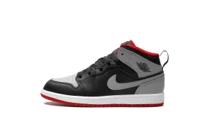 Jordan 1 Mid PS "BLACK GREY RED" Jordan Pre School shoes