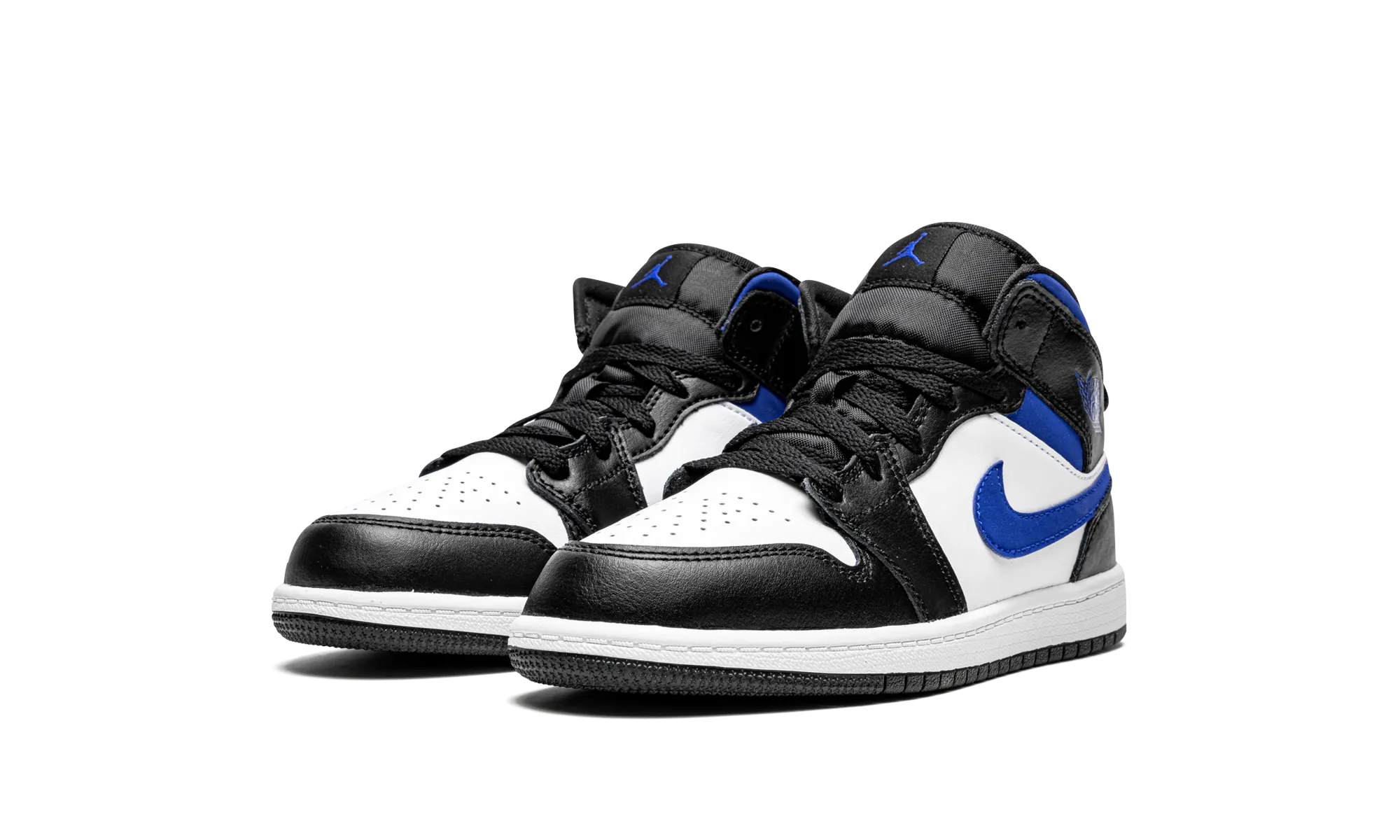 Jordan 1 Mid PS "Black / White/ Racer Blue" jordan preschool kids shoes