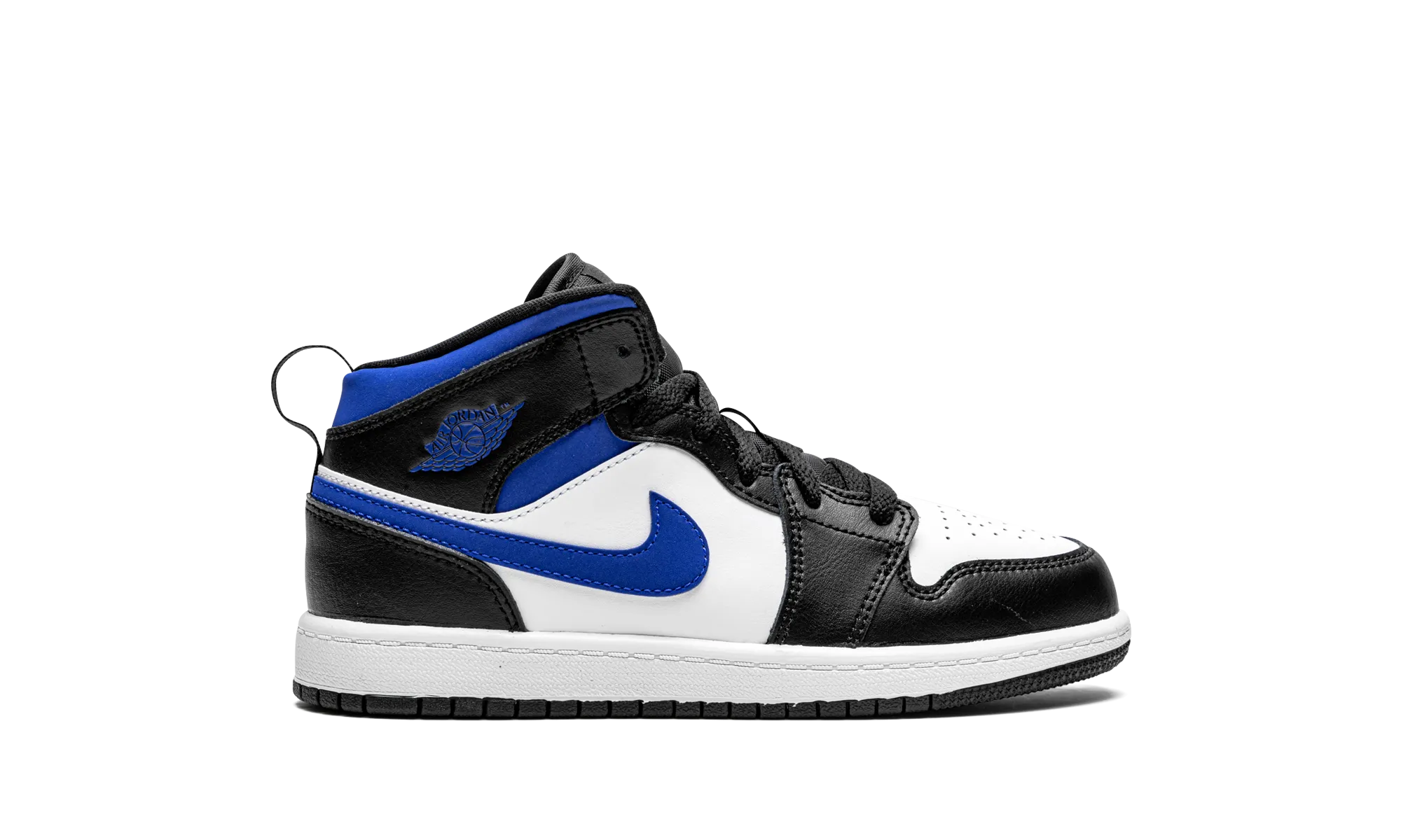 Jordan 1 Mid PS "Black / White/ Racer Blue" jordan preschool kids shoes