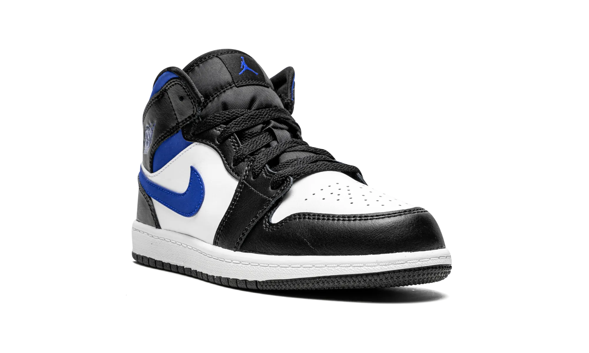 Jordan 1 Mid PS "Black / White/ Racer Blue" jordan preschool kids shoes