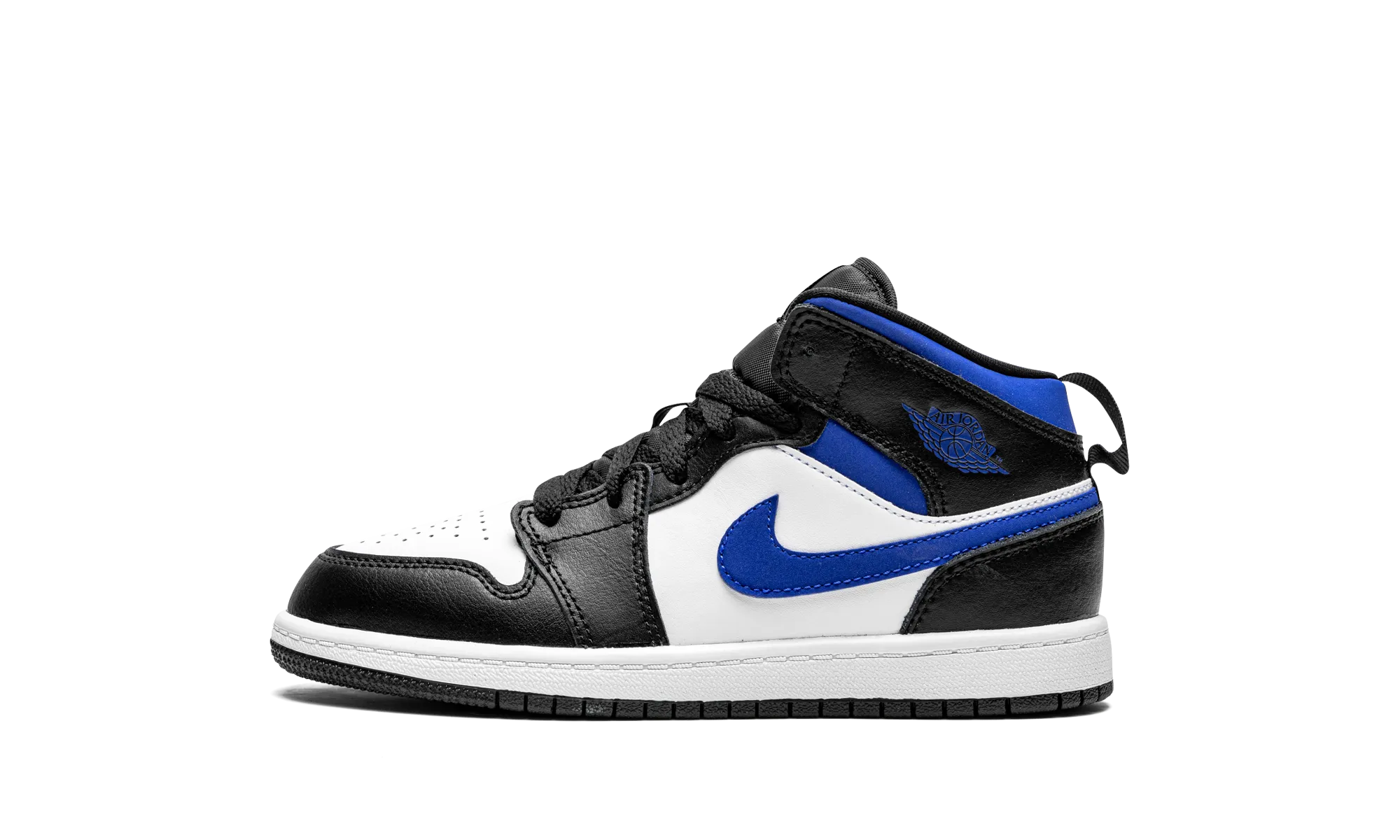 Jordan 1 Mid PS "Black / White/ Racer Blue" Jordan Pre School shoes