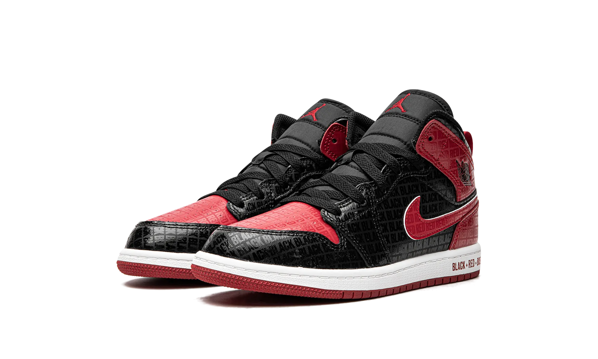 Jordan 1 Mid PS "Bred Text" jordan preschool kids shoes