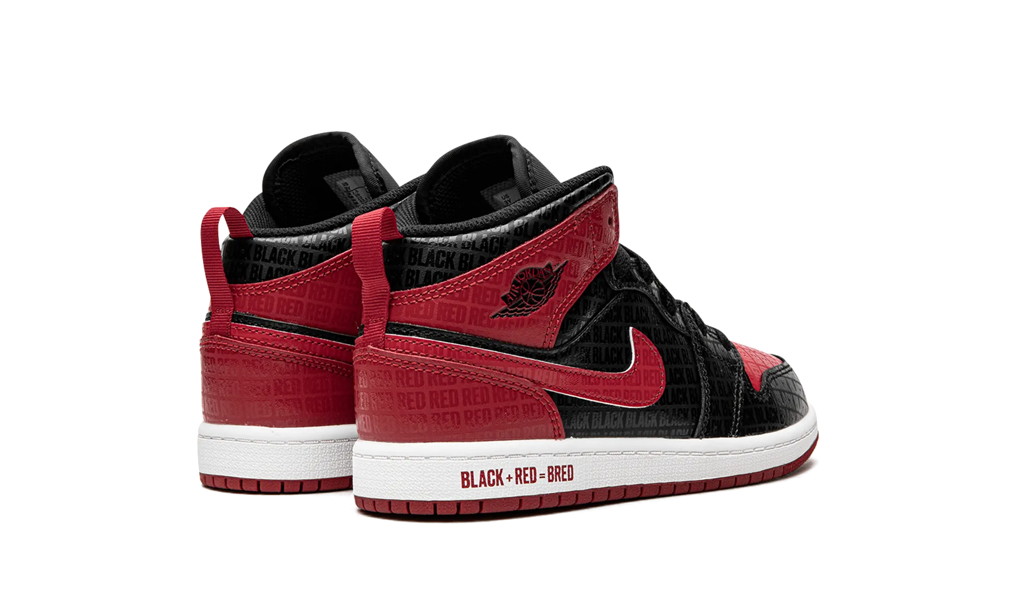 Jordan 1 Mid PS "Bred Text" jordan preschool kids shoes