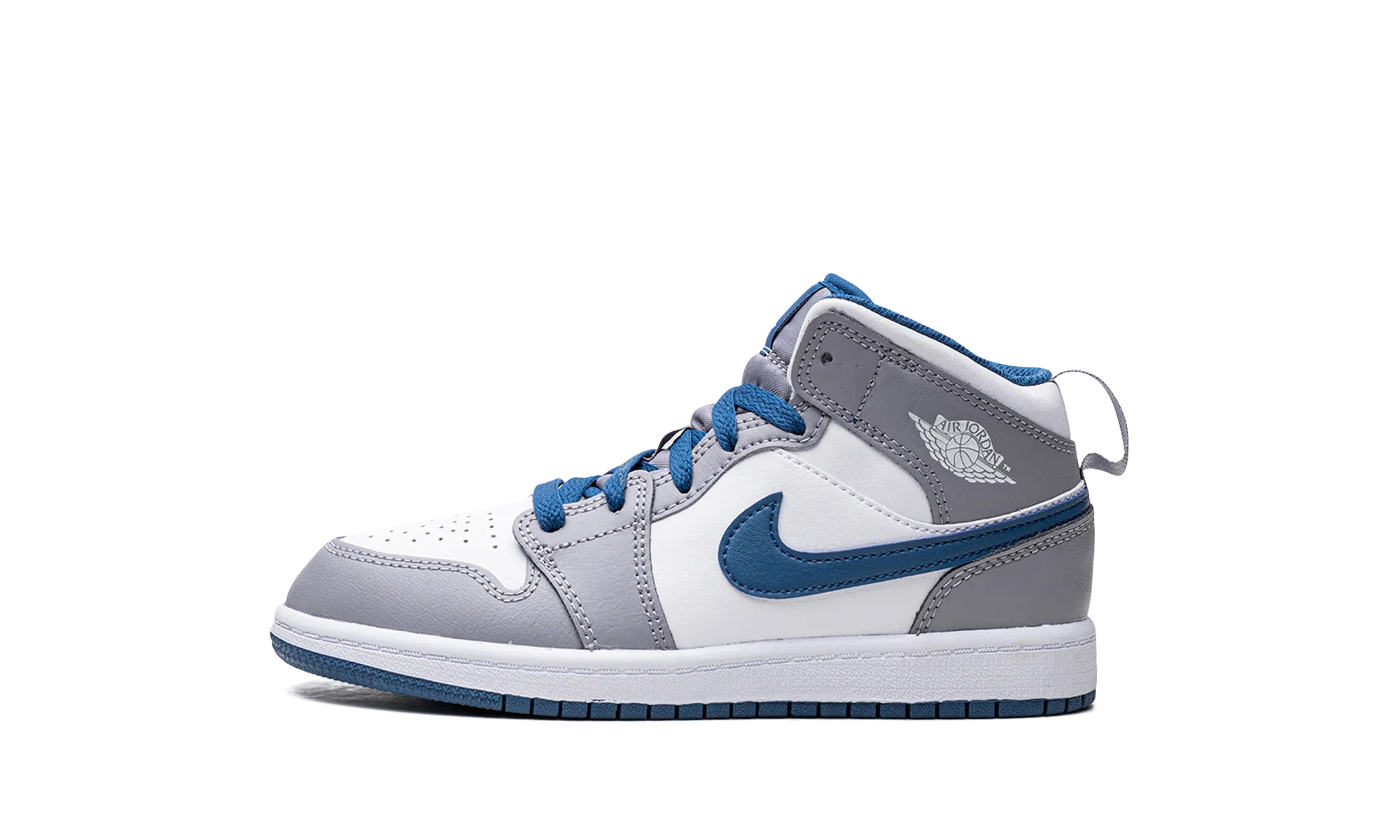 Jordan 1 Mid PS "Cement Grey / True Blue" Jordan Pre School shoes