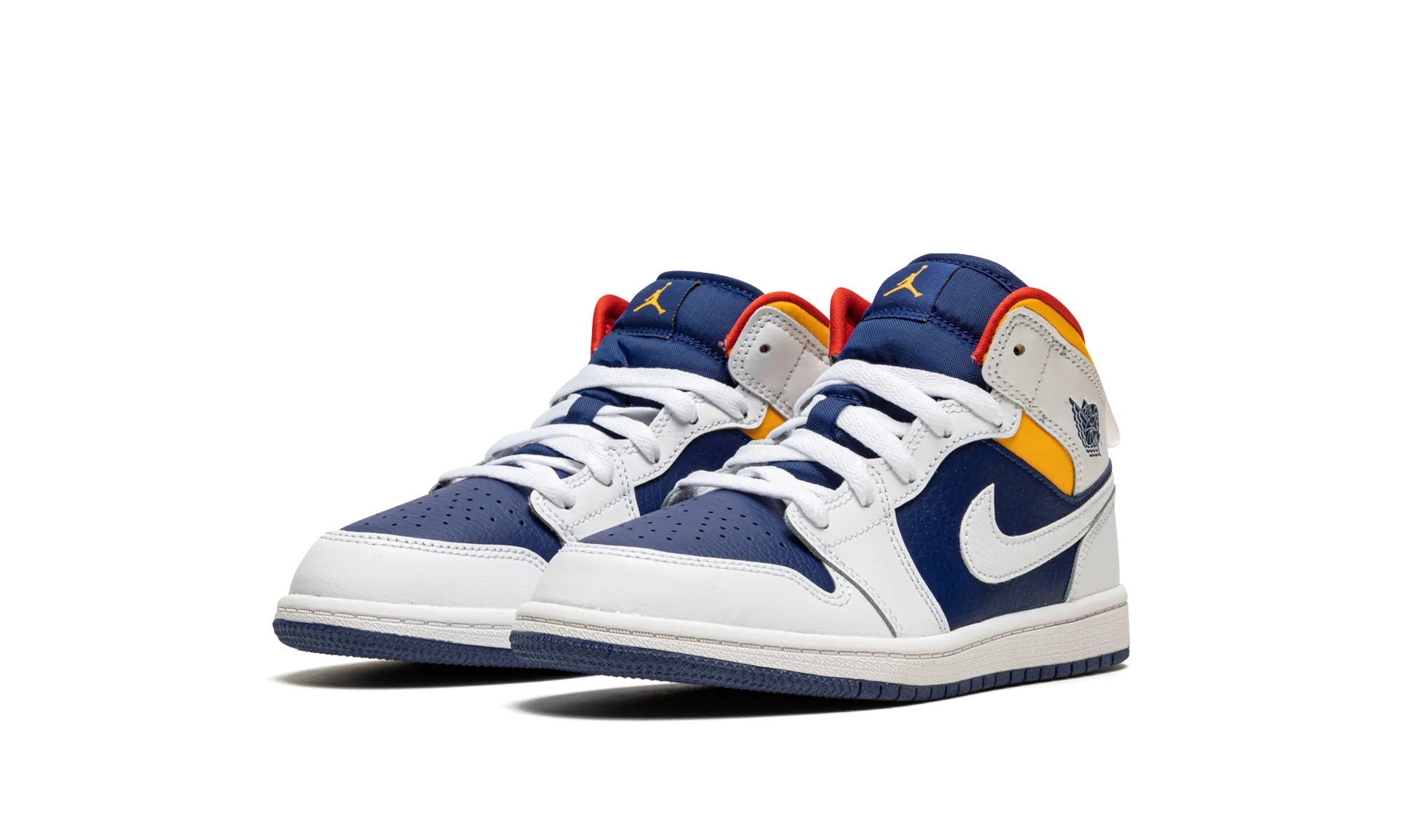 Jordan 1 Mid PS "hite Deep Royal Blue" jordan preschool kids shoes