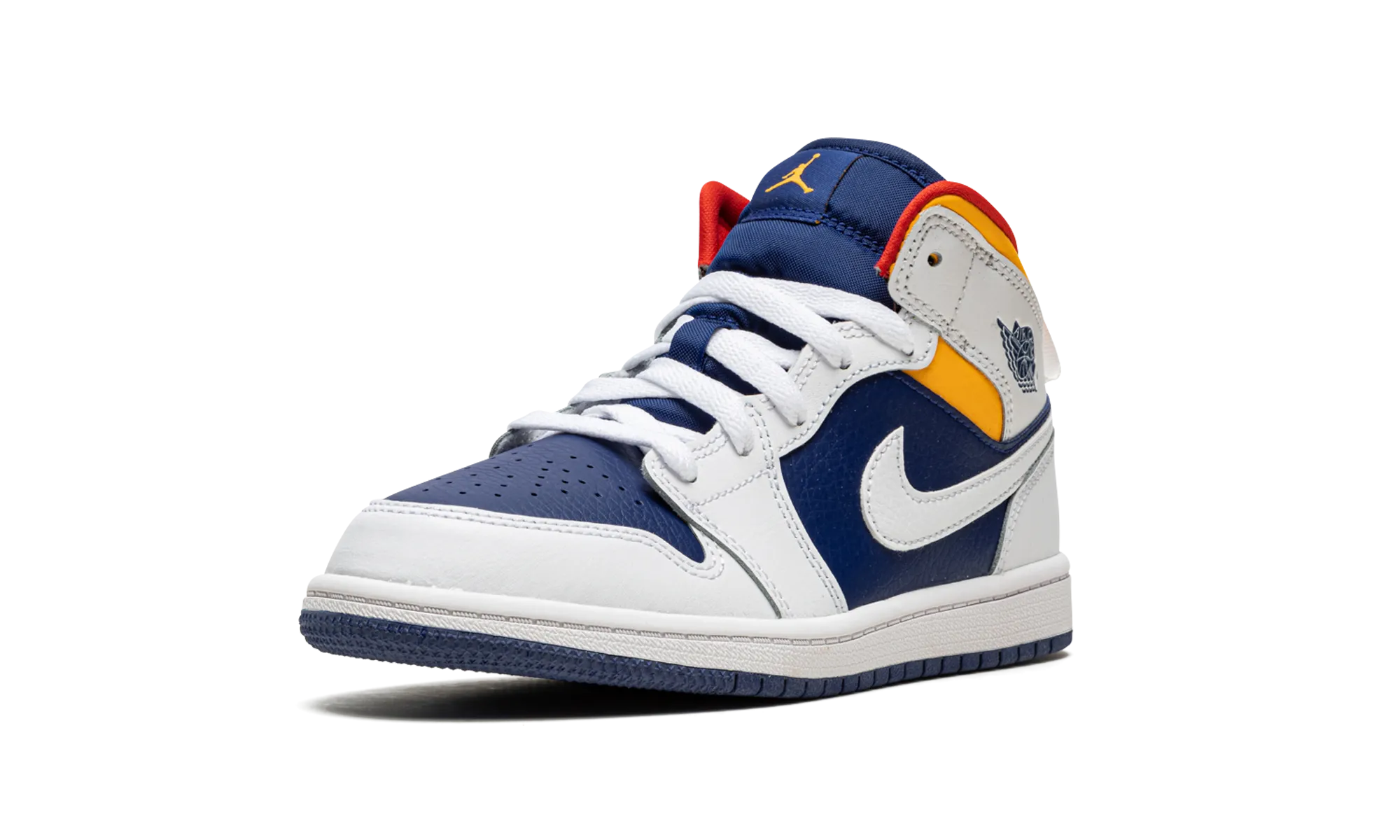 Jordan 1 Mid PS "hite Deep Royal Blue" jordan preschool kids shoes