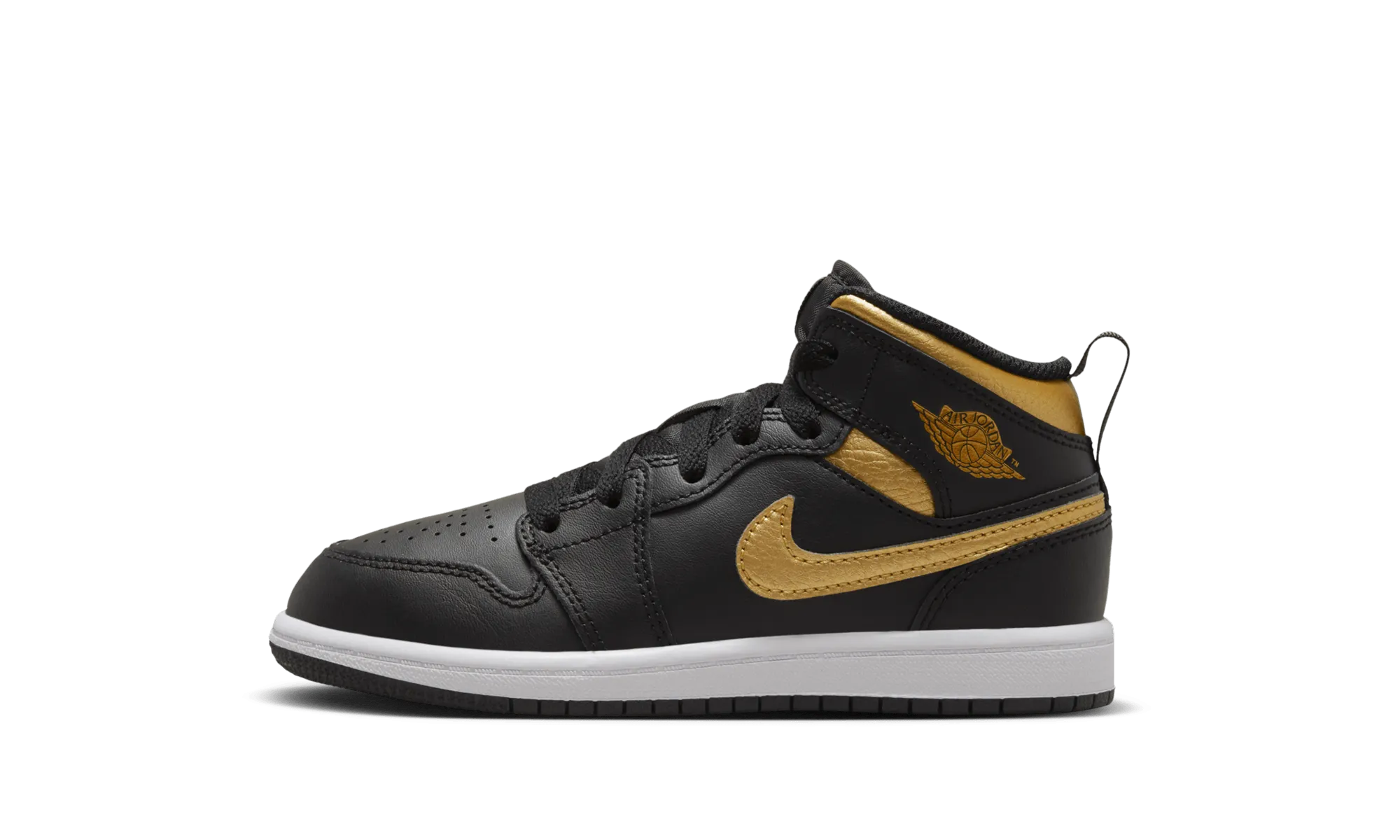 Jordan 1 Mid PS "Metallic Gold Black" Jordan Pre School shoes
