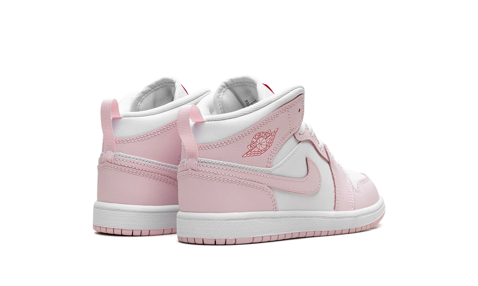 Jordan 1 Mid PS "Pink Foam Fire Red White" jordan preschool kids shoes