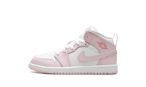 Jordan 1 Mid PS "Pink Foam Fire Red White" Jordan Pre School shoes