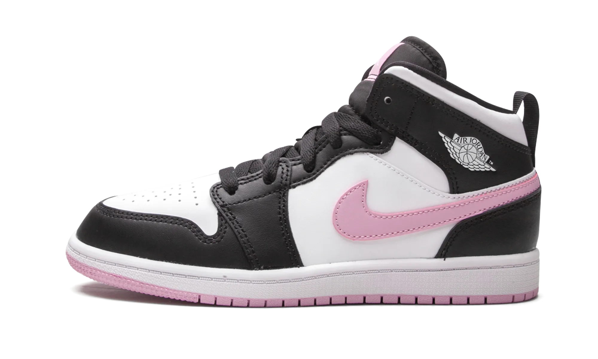 Jordan 1 Mid PS "White / Light Arctic Pink / Black" Jordan Pre School shoes