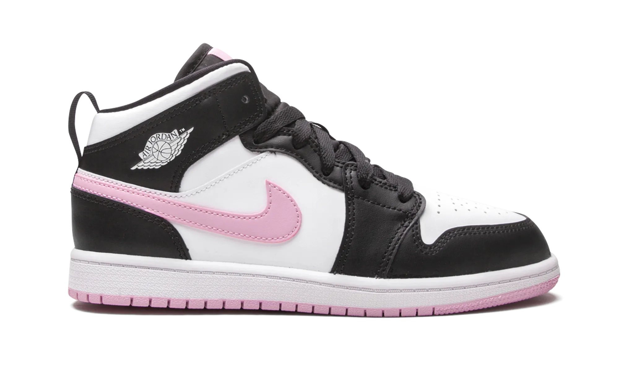 Jordan 1 Mid PS "White / Light Arctic Pink / Black" jordan preschool kids shoes