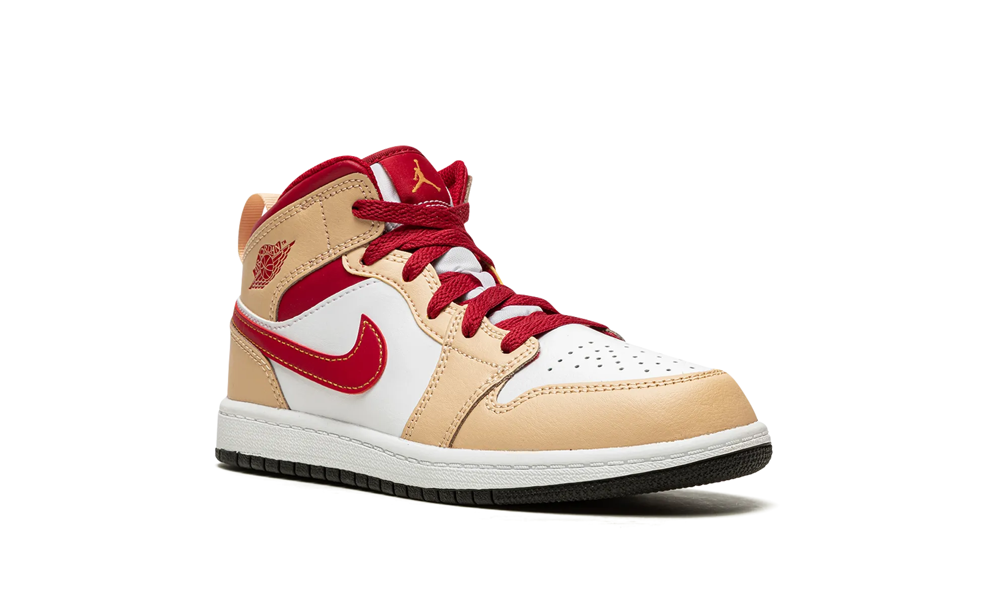 Jordan 1 MID PS "White Onyx / Light Curry" jordan preschool kids shoes