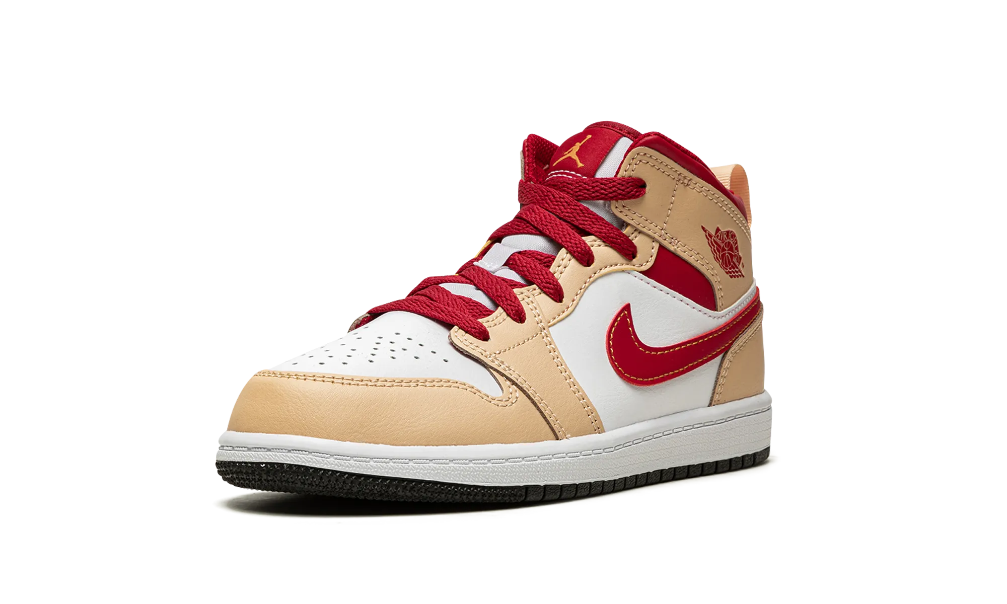 Jordan 1 MID PS "White Onyx / Light Curry" jordan preschool kids shoes