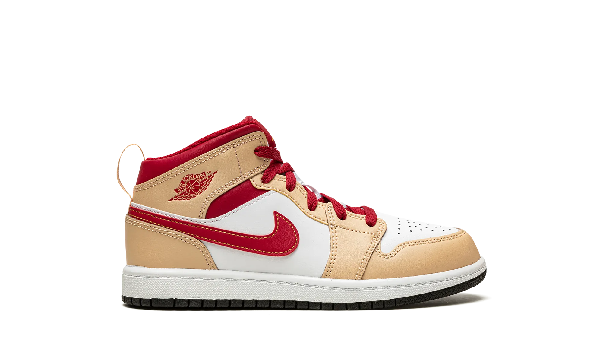 Jordan 1 MID PS "White Onyx / Light Curry" jordan preschool kids shoes