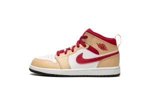 Jordan 1 MID PS "White Onyx / Light Curry" Jordan Pre School shoes