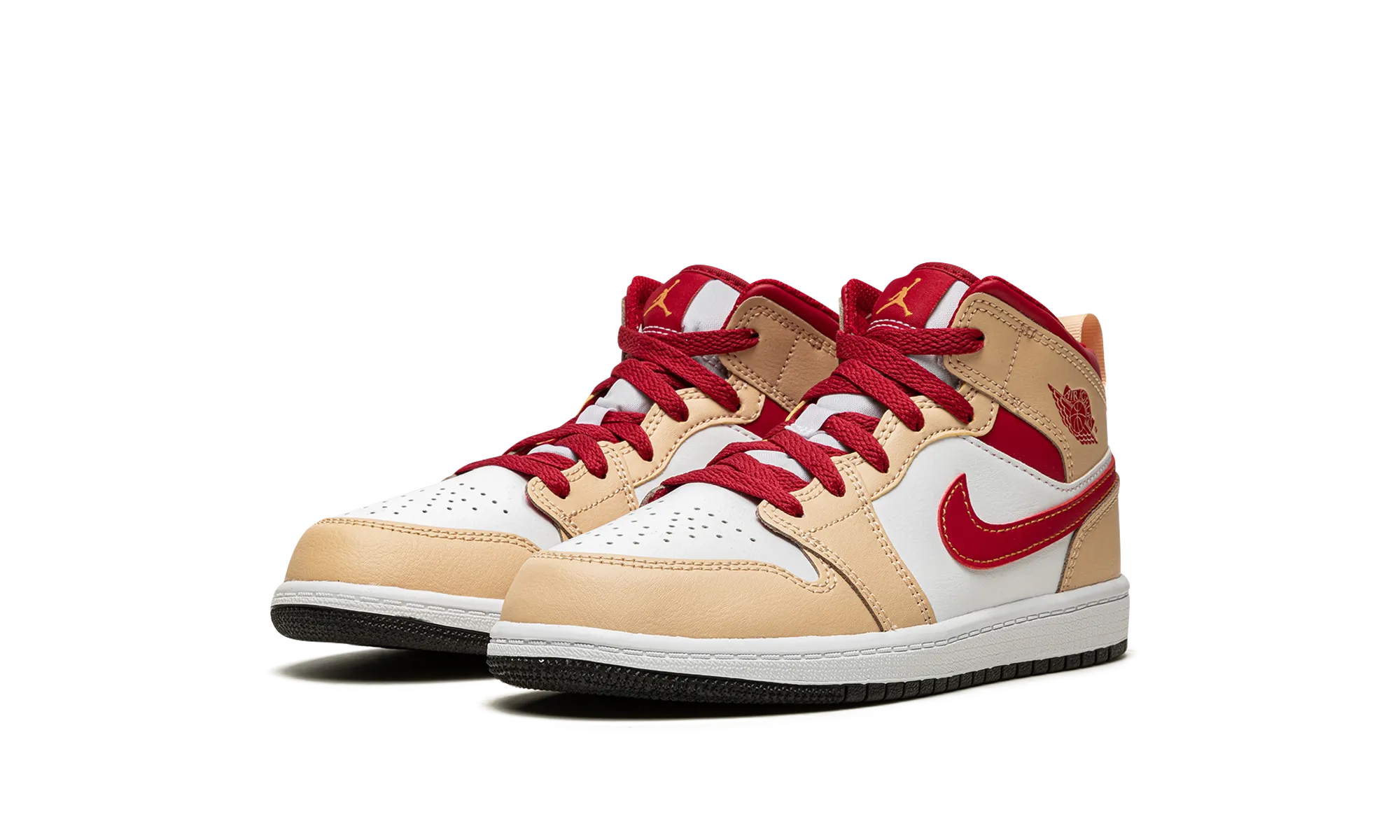 Jordan 1 MID PS "White Onyx / Light Curry" jordan preschool kids shoes