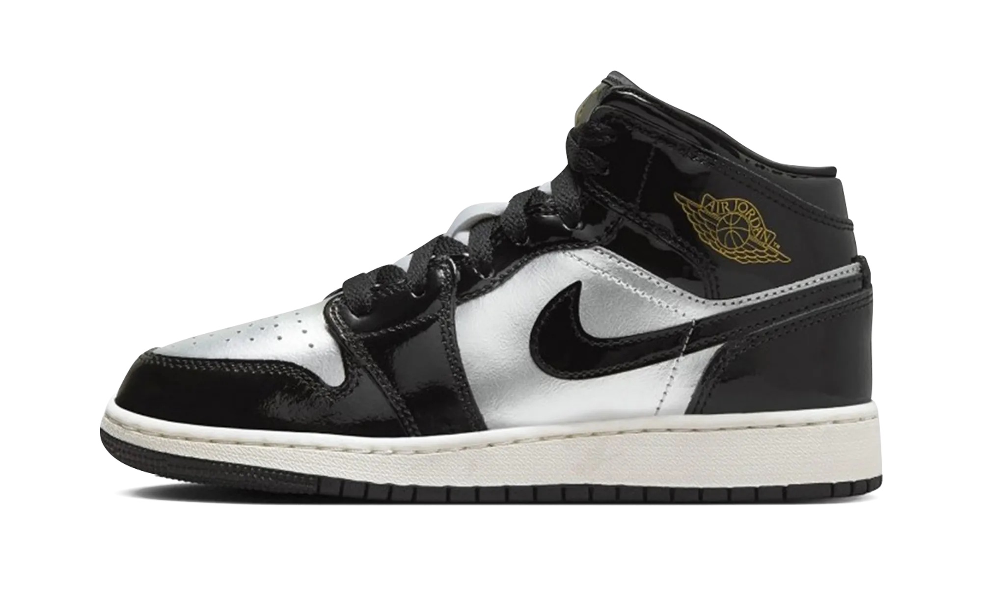 Jordan 1 Mid SE GS "Black Metallic Silver Sail Metallic Gold" Jordan Grade School styles