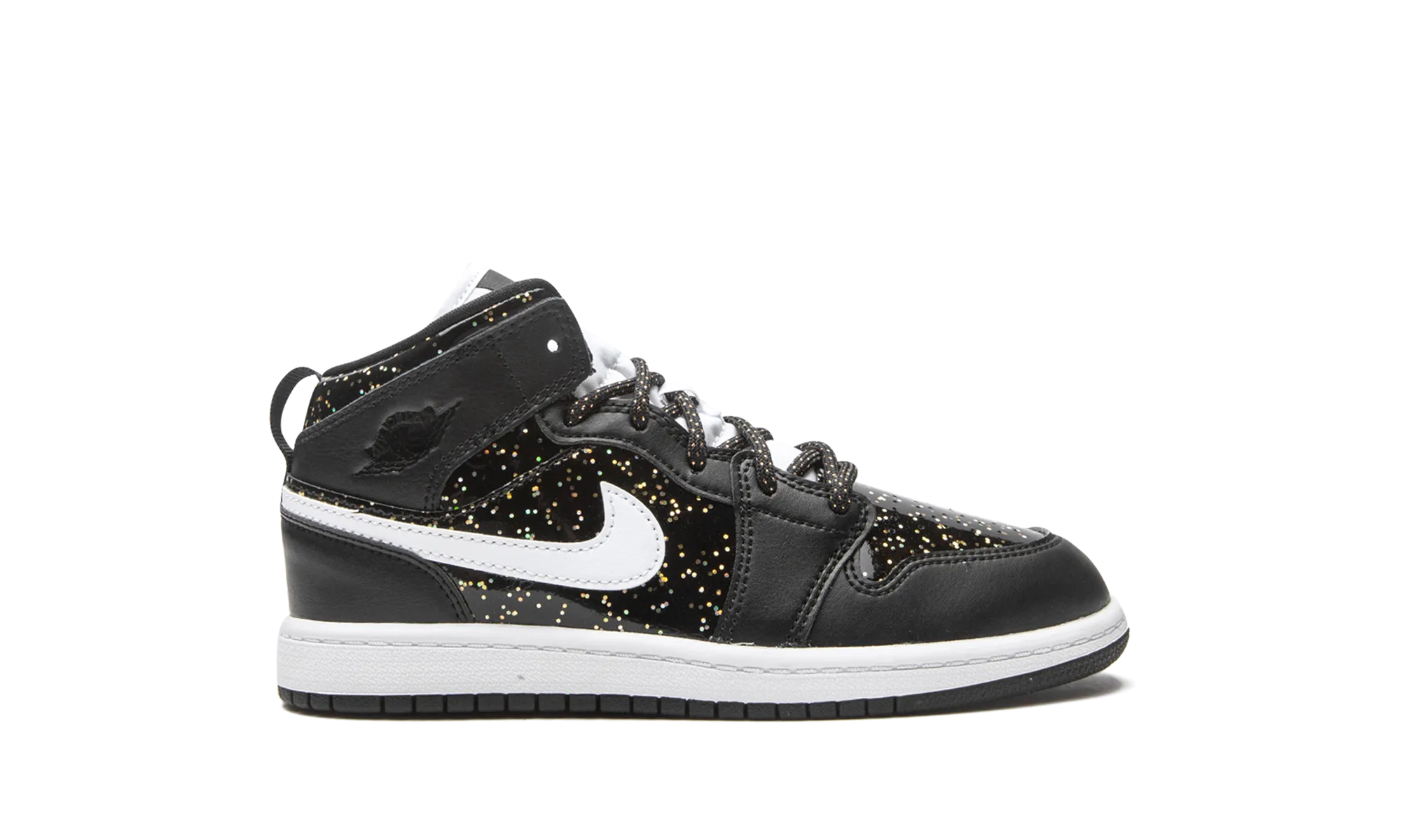 Jordan 1 Mid SE PS "Black Glitter" jordan preschool kids shoes