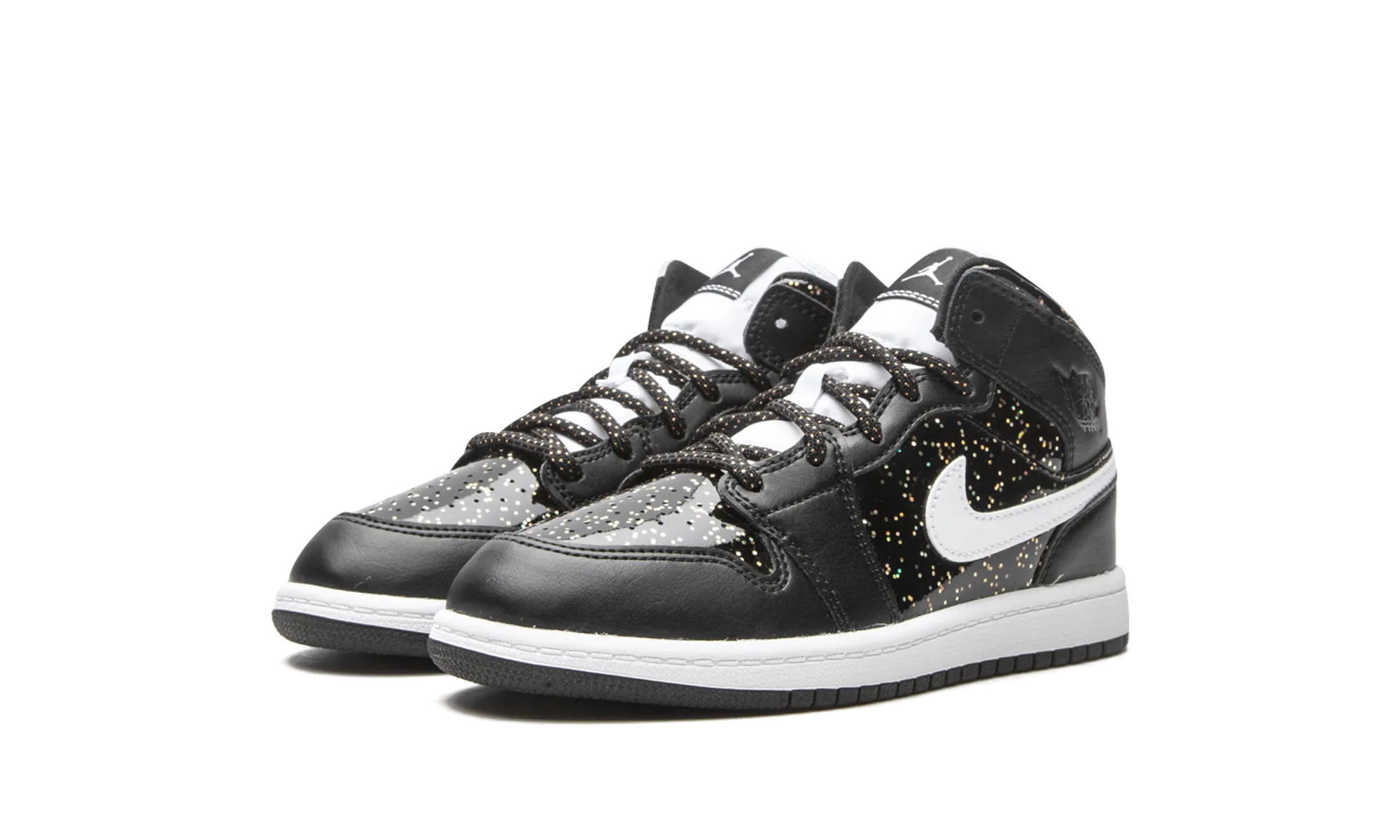 Jordan 1 Mid SE PS "Black Glitter" jordan preschool kids shoes