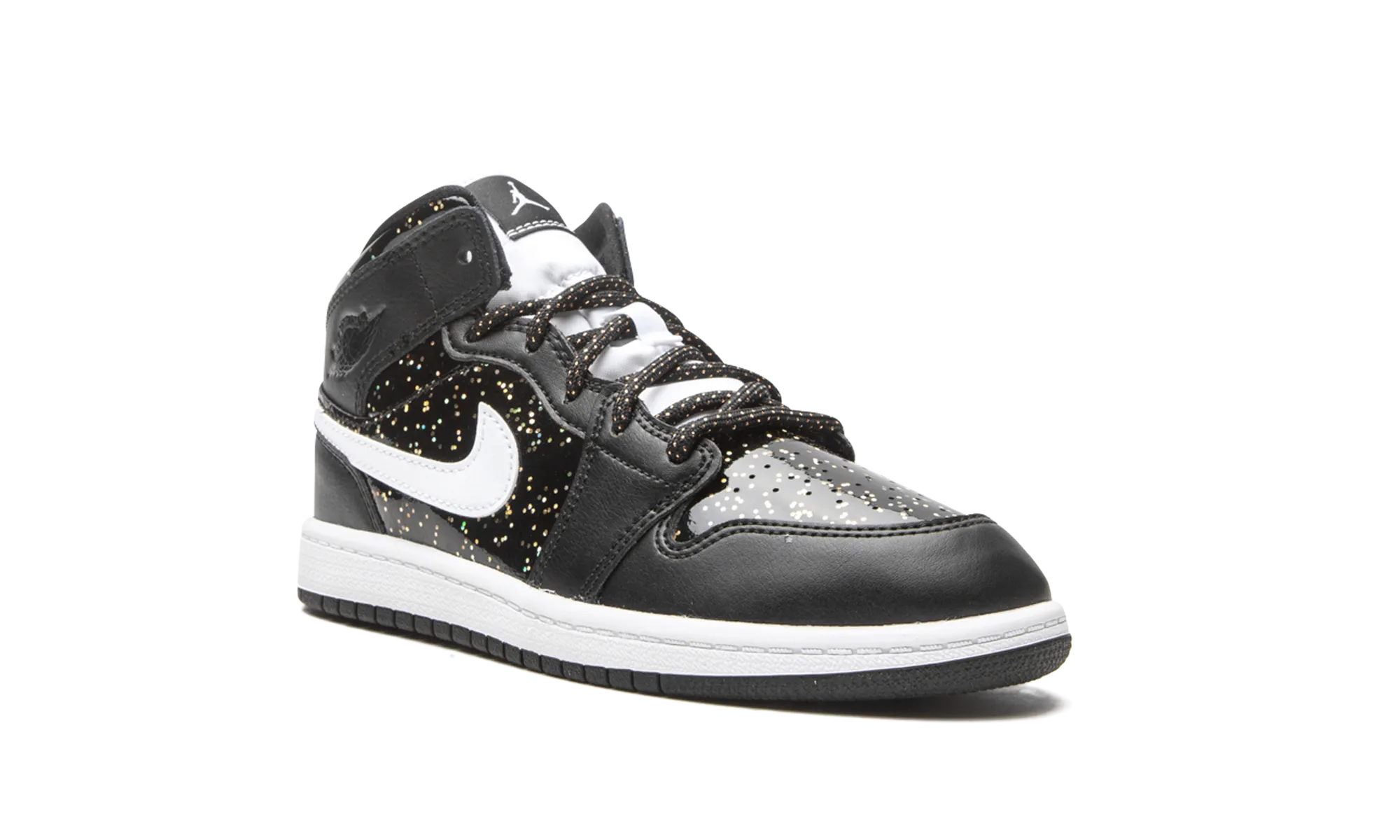 Jordan 1 Mid SE PS "Black Glitter" jordan preschool kids shoes