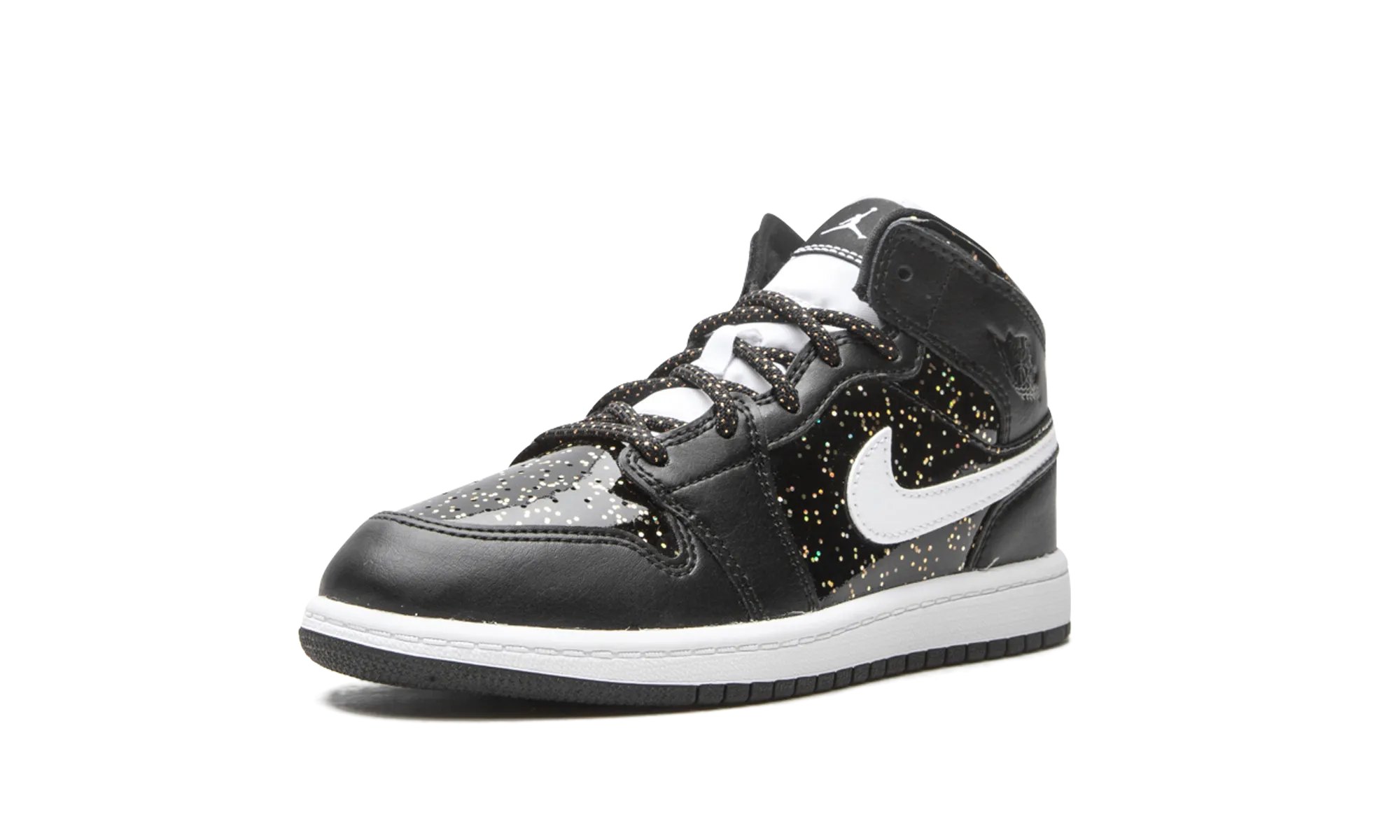 Jordan 1 Mid SE PS "Black Glitter" jordan preschool kids shoes