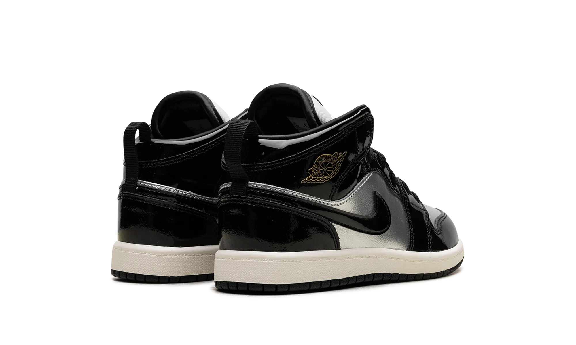 Jordan 1 Mid SE PS "Black Metallic Silver Sail Metallic Gold" jordan preschool kids shoes