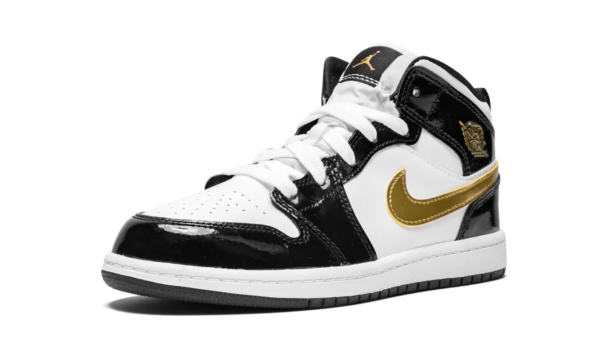 Jordan 1 MID SE PS "Black/Gold" jordan preschool kids shoes