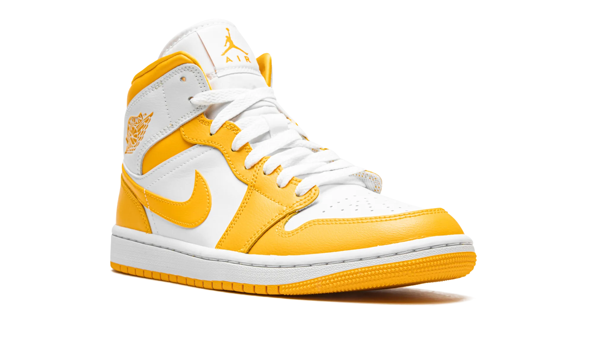 JORDAN 1 MID WMNS "White / University Gold" jordan classic womens shoes