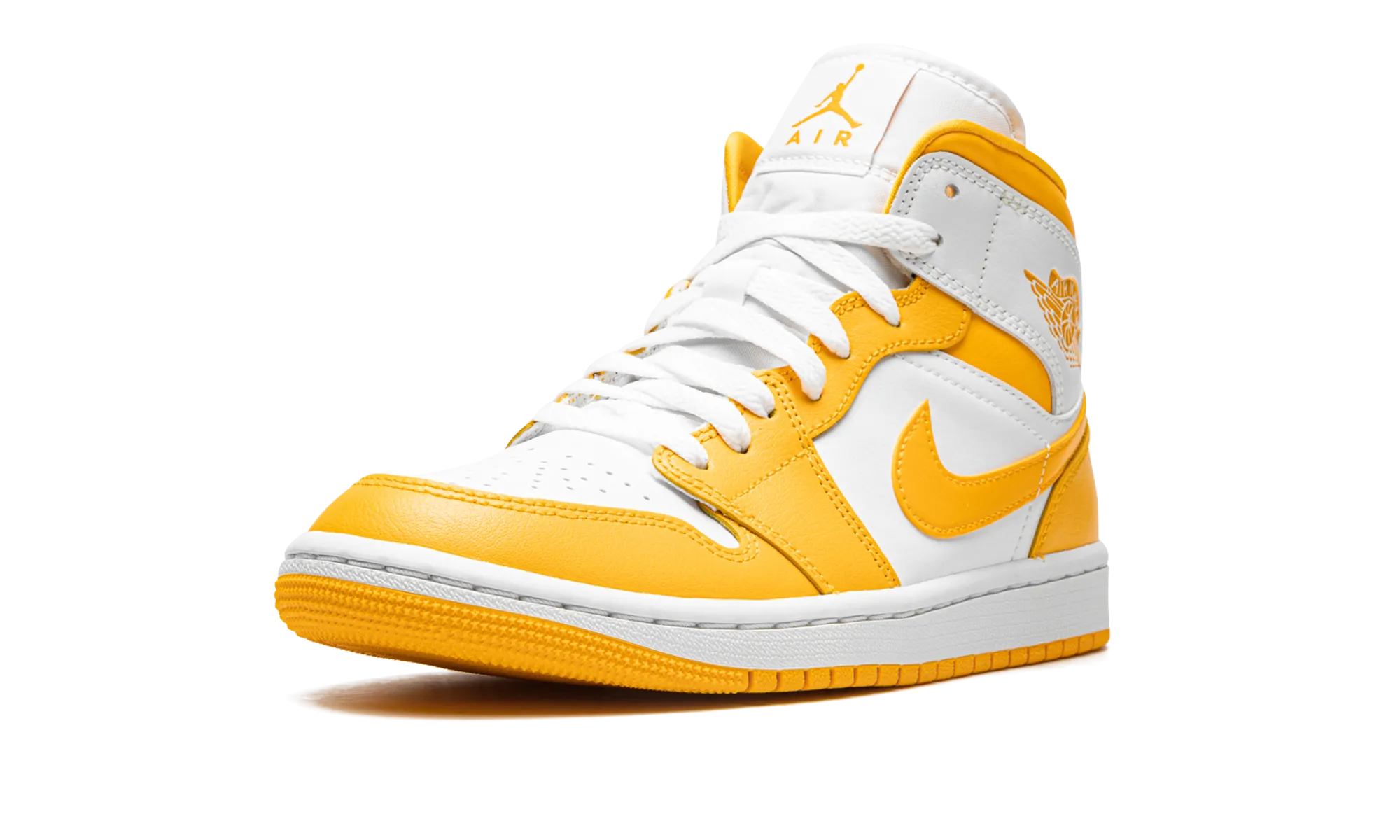 JORDAN 1 MID WMNS "White / University Gold" jordan classic womens shoes
